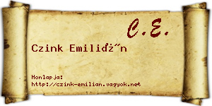 Czink Emilián névjegykártya